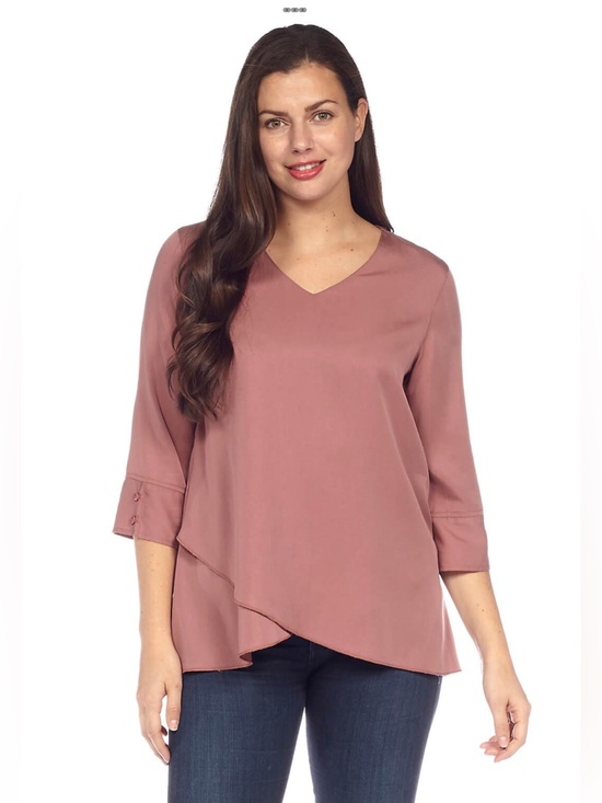 DKR & Co. Tops - DKR Apparel Lyocell Tulip Hem Tunic Top-Rose